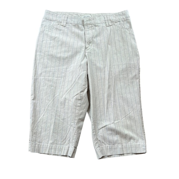 Lee Pants - 2/$15 Lee 16P just below the waist khaki pinstripe bermuda shorts cotton blend